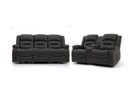 2 Seater Electric Recliner Sofa Set Grey