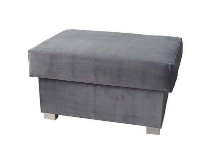 Alaska Footstool Plush Velvet Grey