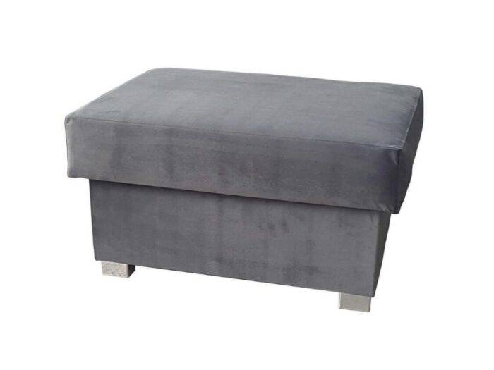 Alaska Footstool Plush Velvet Grey