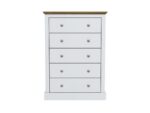 White Five Drawer Chest