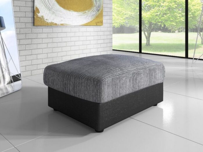 Logan Jumbo Footstool Black Grey