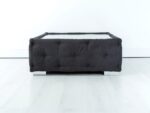Olivia Luxury Large Footstool With Glass Top Black