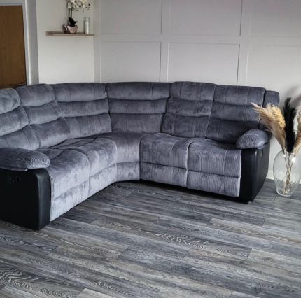 Grey Corner Recliner Sofa