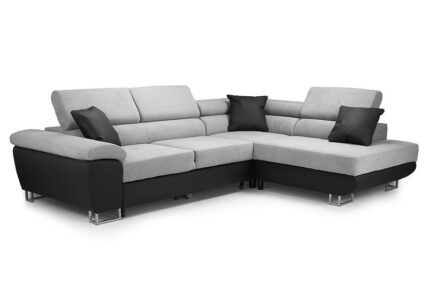 ANTON SOFA BED RIGHT HAND CORNER IN BLACK AND GREY