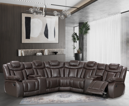 Leather Recliner Corner Sofa