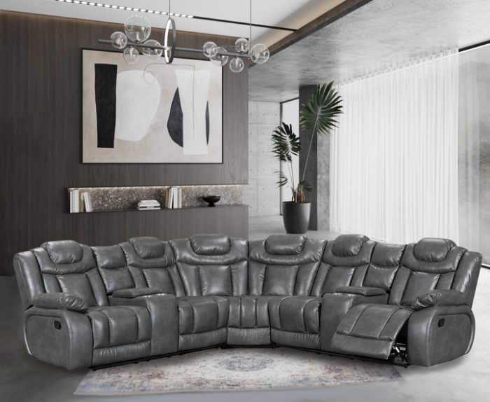 Leather Recliner Corner Sofa