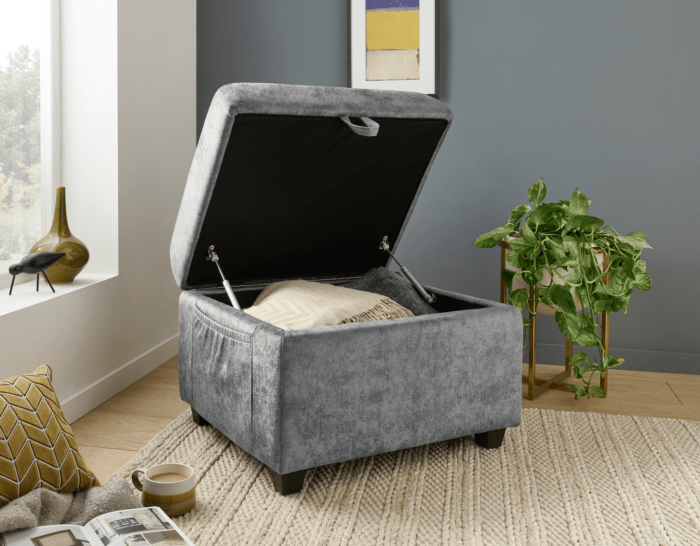 grey storge footstool